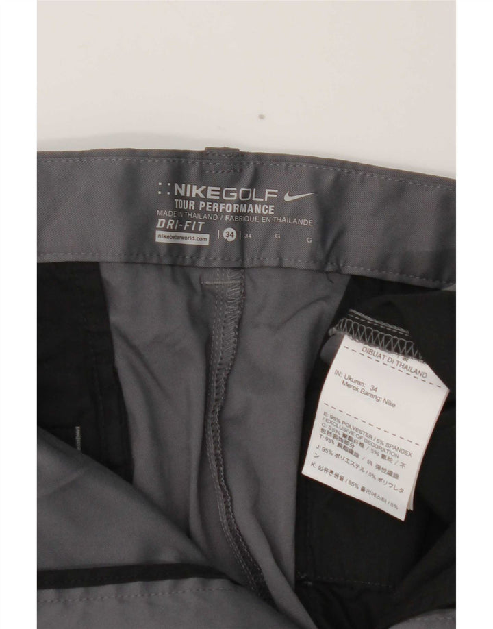 Pantaloncini chino Nike Dri Fit da uomo W34 Large in poliestere grigio