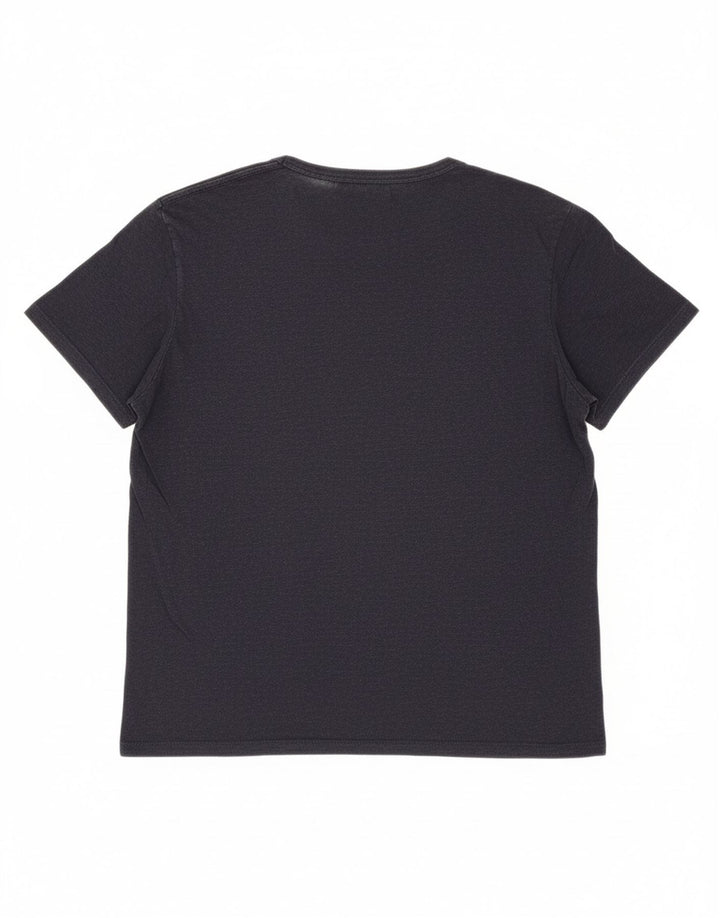 LEE Mens T-Shirt Top Large Navy Blue Cotton