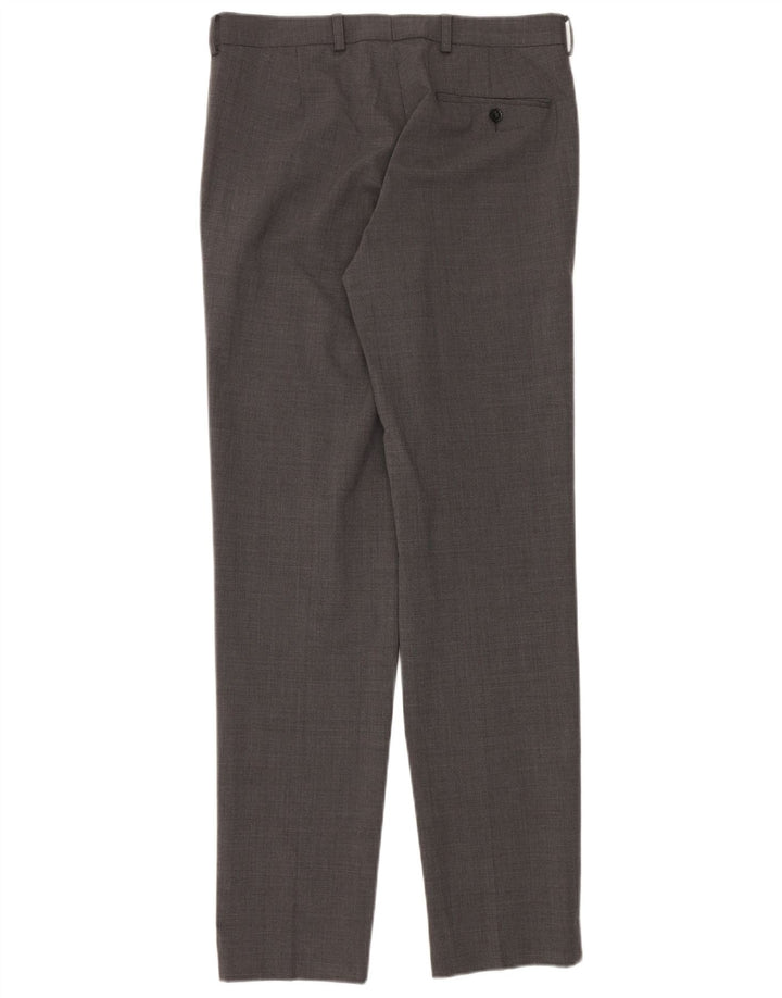 Pantaloni da abito slim su misura da uomo Marks & Spencer W32 L33 in lana grigia