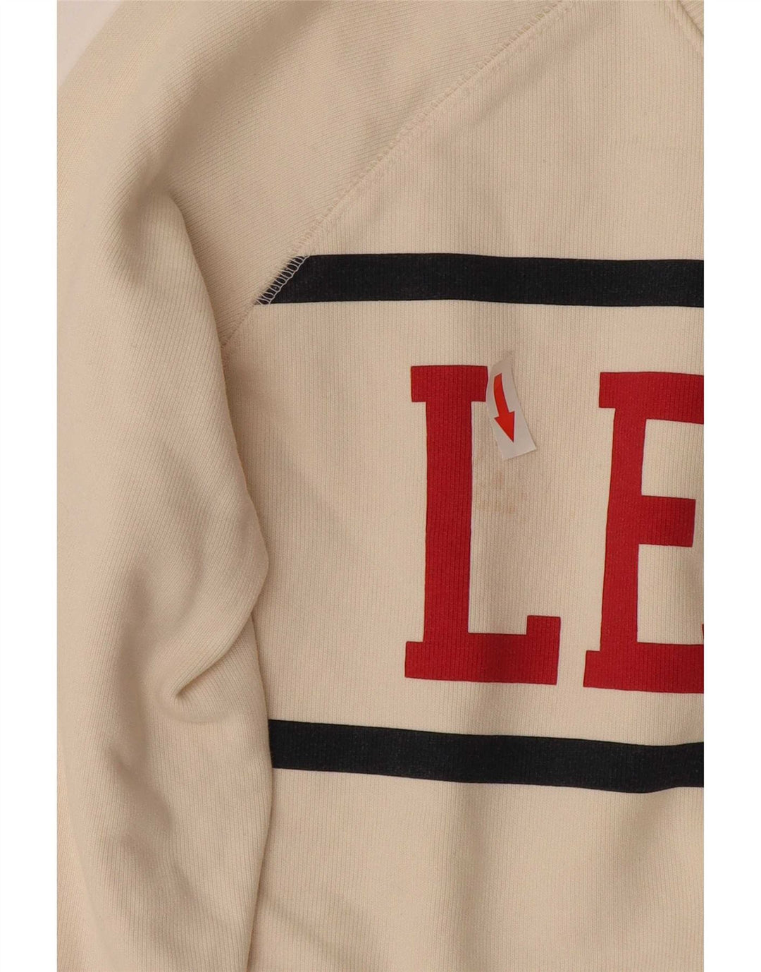 Levi's Felpa con grafica da donna Maglione UK 16 Large Cotone bianco sporco