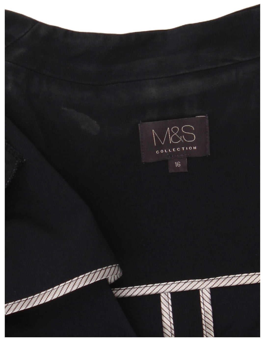 Giacca blazer aperta da donna Marks & Spencer UK 16 grande poliestere blu navy
