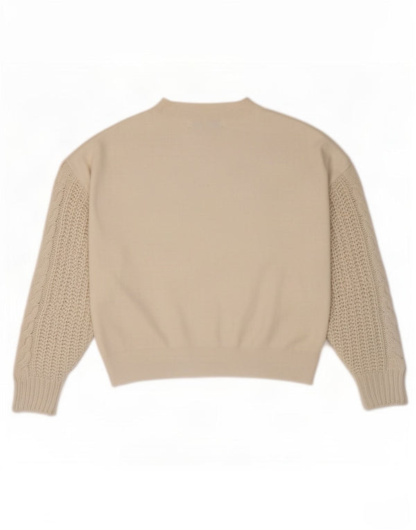 Maglione girocollo oversize da donna Zara UK 10 piccolo bianco