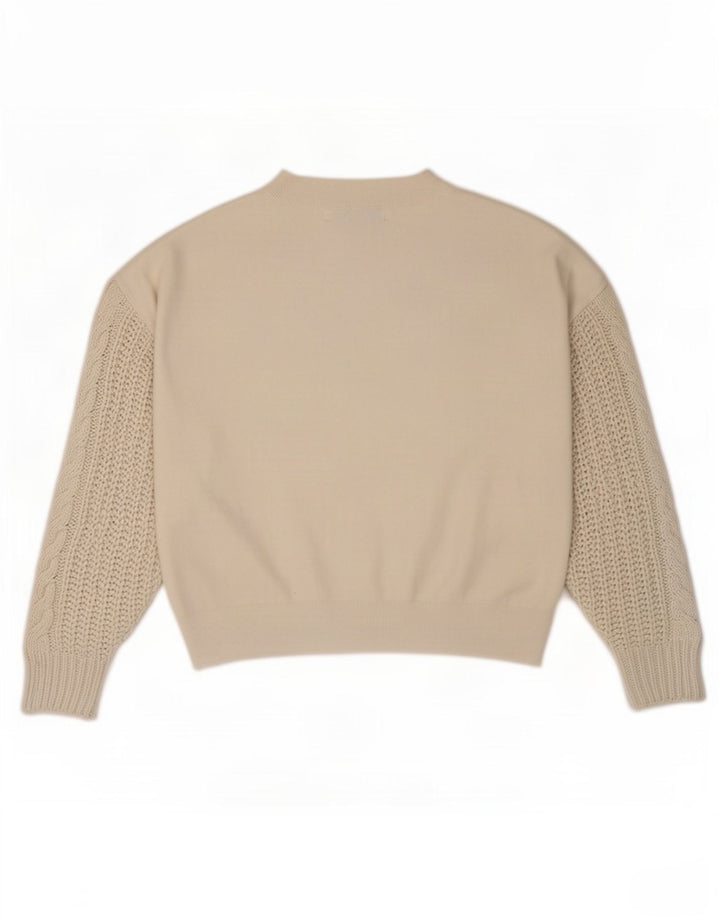Maglione girocollo oversize da donna Zara UK 10 piccolo bianco