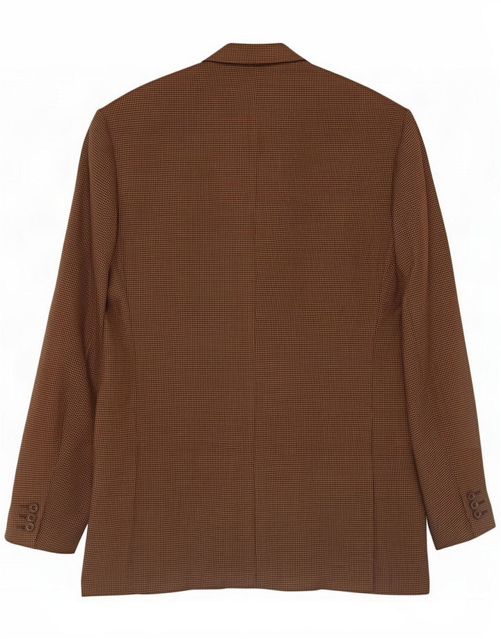 Marks & Spencer Giacca blazer a 3 bottoni da uomo UK 40 Pied de poule marrone medio