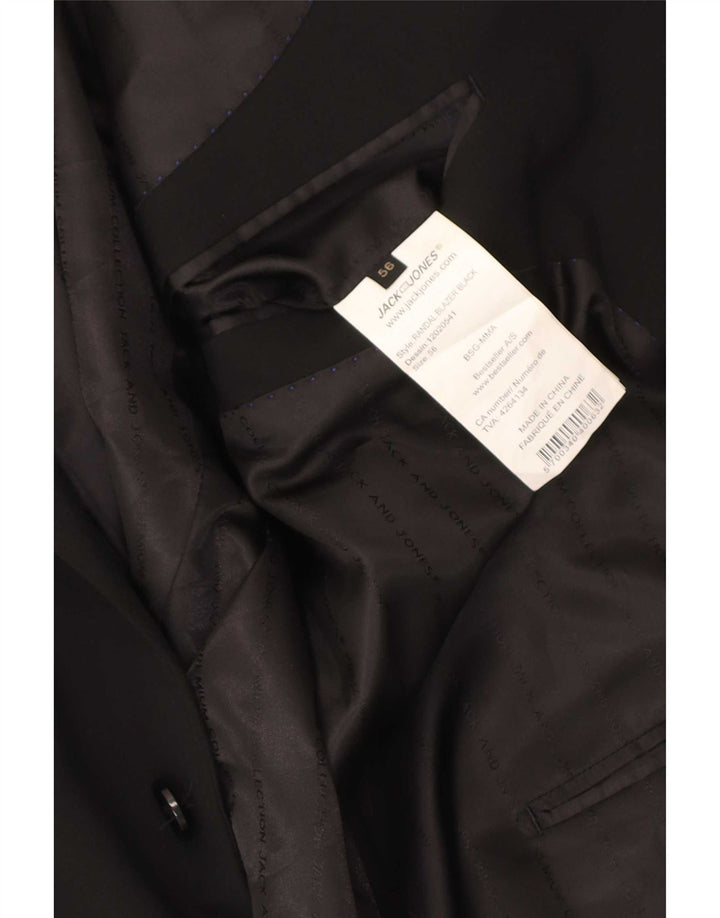 Giacca blazer a 2 bottoni da uomo Jack & Jones IT 56 3XL poliestere nero