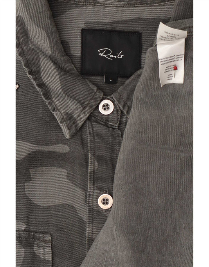 Camicia di jeans da donna Rails Large in Lyocell grigio mimetico