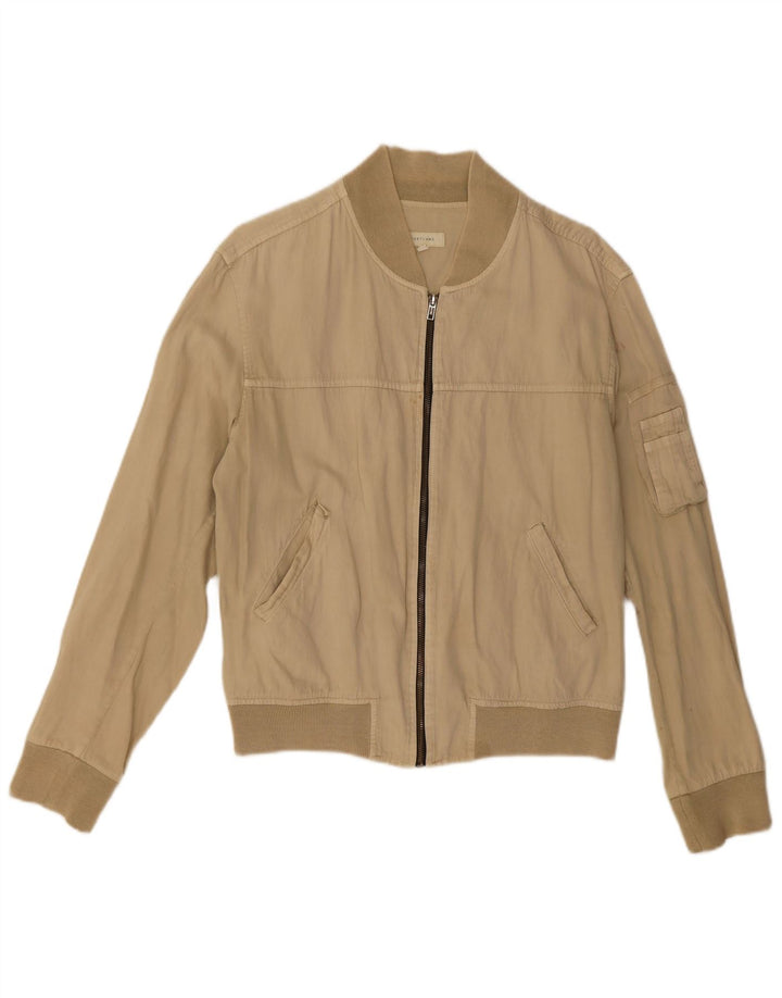 Giubbotto bomber da donna vintage UK 16 grande cotone beige