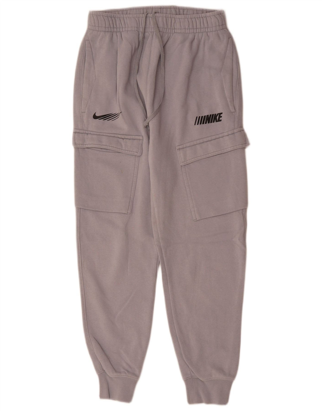 NIKE Pantaloni da tuta cargo con grafica da donna Joggers UK 10 Small Grigio