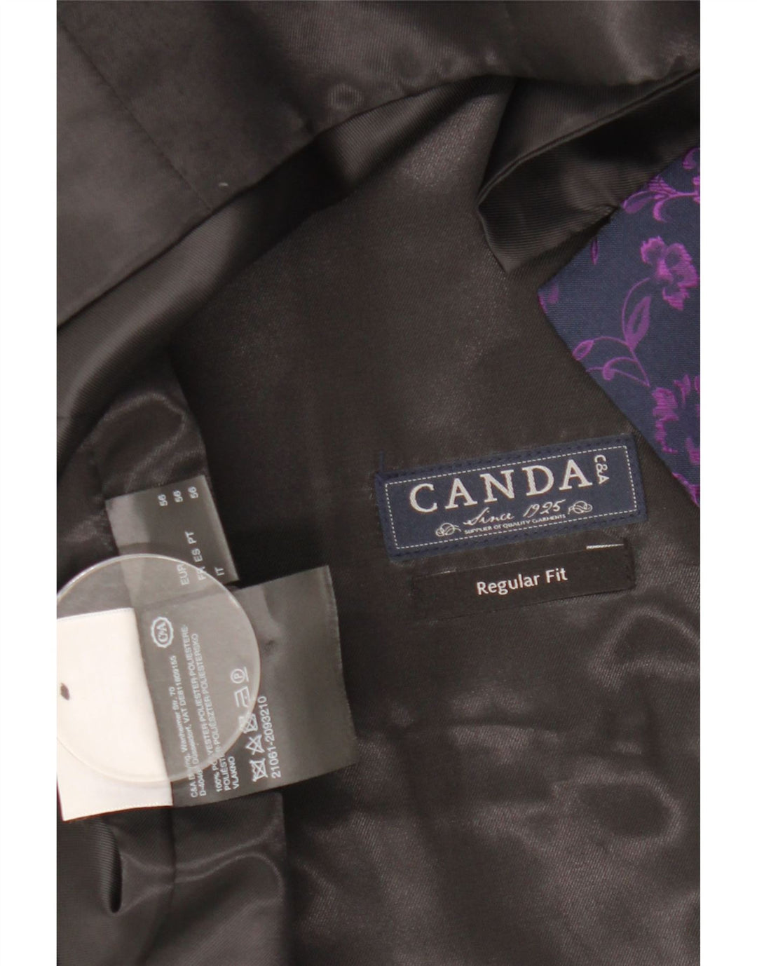 Gilet da uomo C&A Canda Regular Fit IT 56 XL Poliestere floreale blu navy
