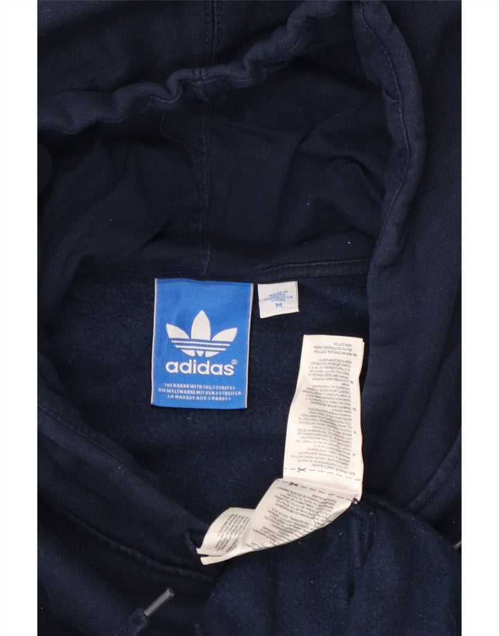 Maglione con cappuccio grafico da uomo ADIDAS medio in cotone blu navy