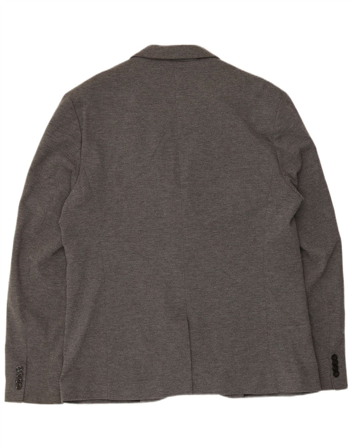 Giacca blazer vintage da uomo a 2 bottoni UK 38 Cotone grigio medio