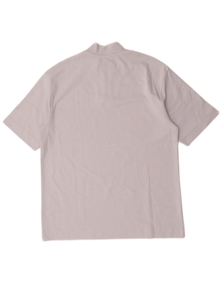 T-shirt Zara da uomo con zip e collo in cotone blu medio