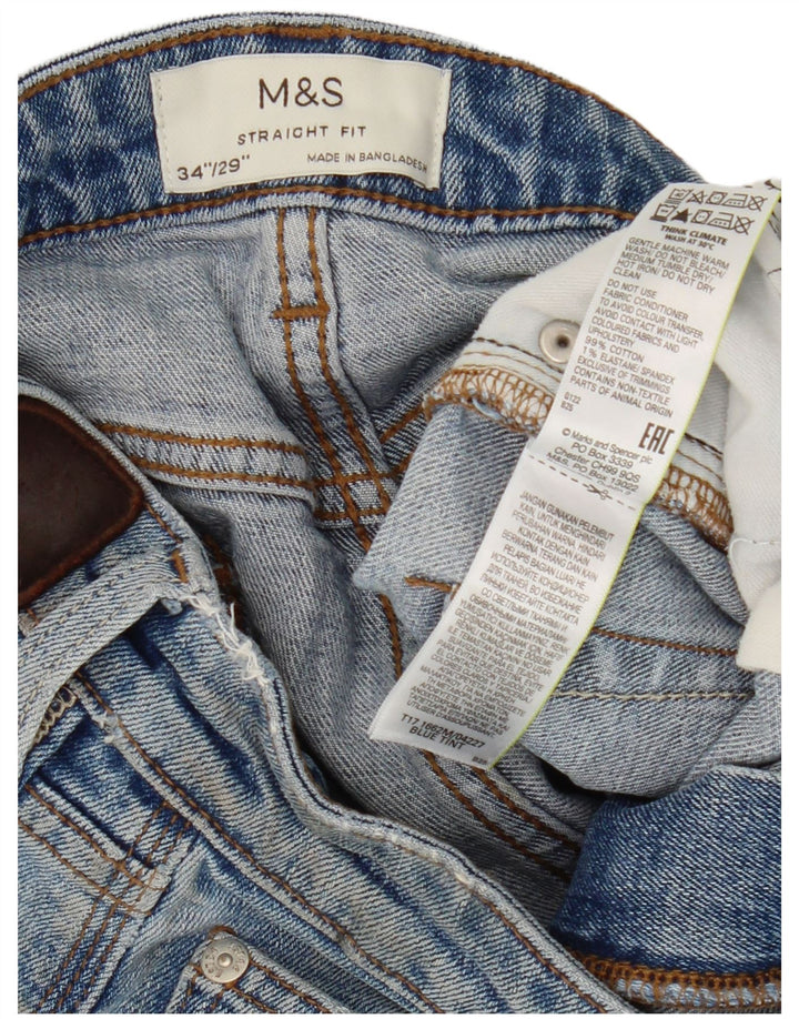 Pantaloncini di jeans da uomo Marks & Spencer W34 grande cotone blu