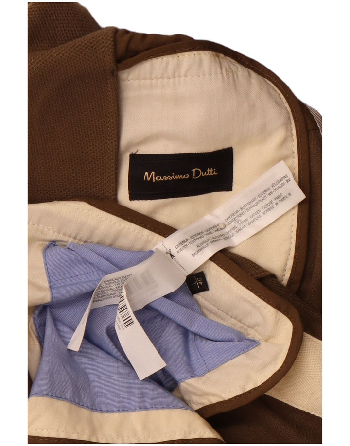 MASSIMO DUTTI Giacca blazer da uomo a 3 bottoni UK 40 grande cotone marrone