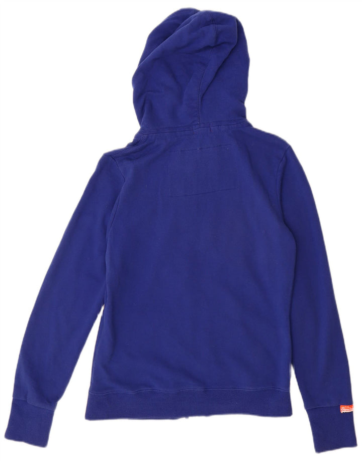 Maglione con cappuccio e zip da donna Superdry UK 12 Cotone blu medio