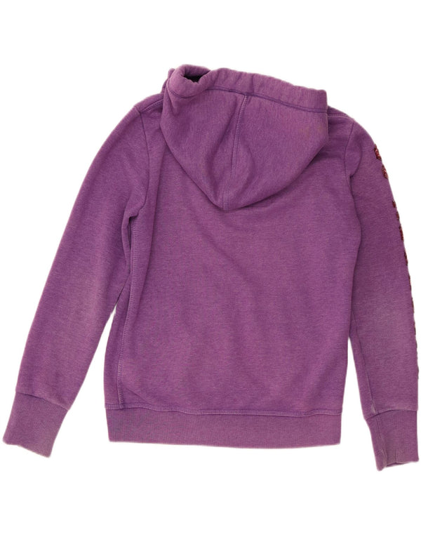 Felpa con cappuccio e zip grafica da donna Superdry UK 14 Large Viola Poliestere