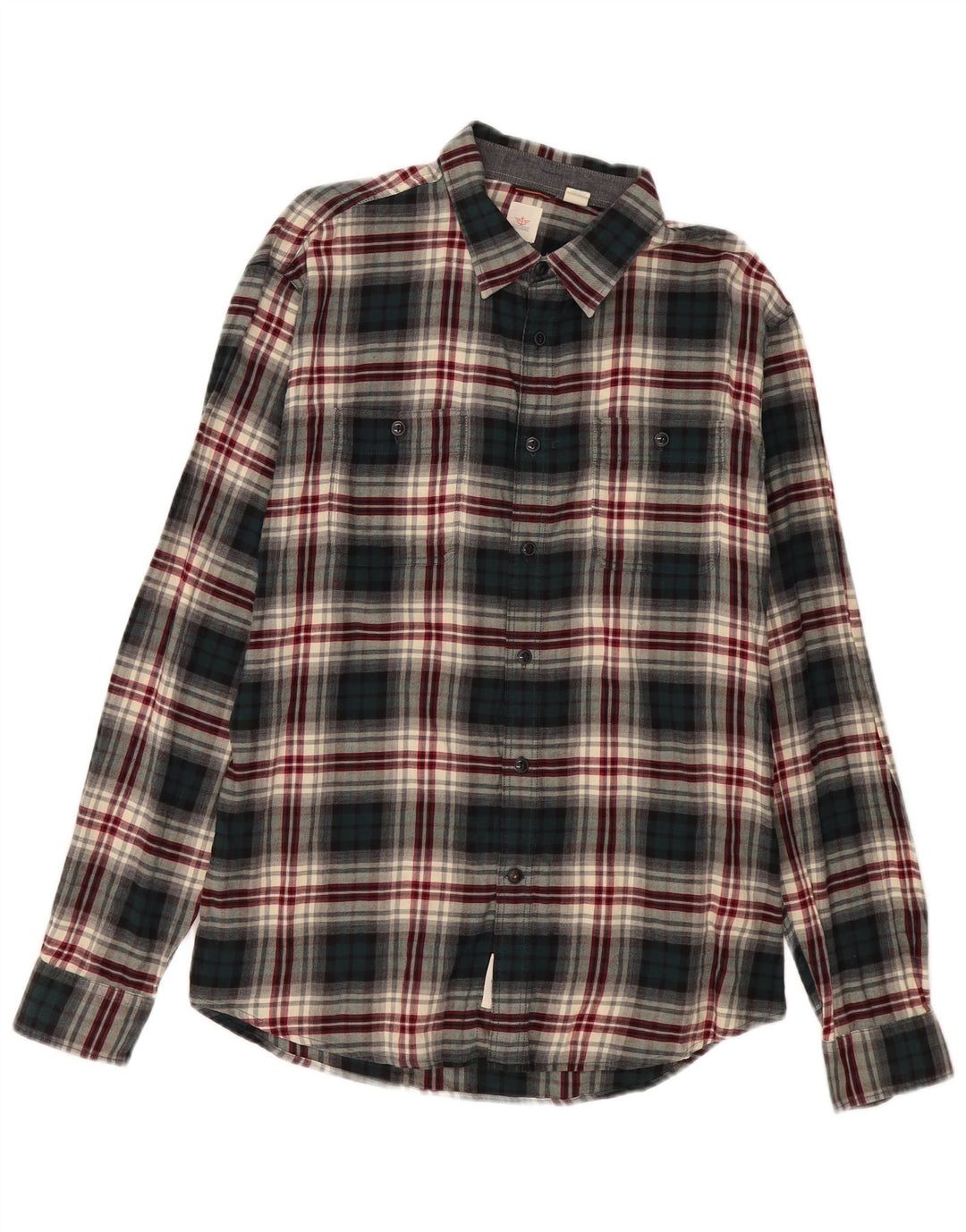 DOCKERS Camicia da uomo in flanella di cotone a quadri verdi grandi