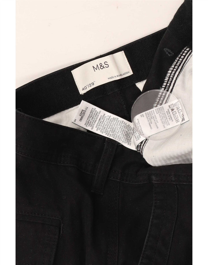 Pantaloni cargo slim da uomo Marks & Spencer W40 L29 cotone nero