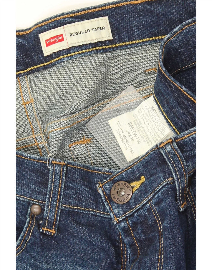 Jeans affusolati regolari da uomo Wrangler W34 L30 cotone blu navy