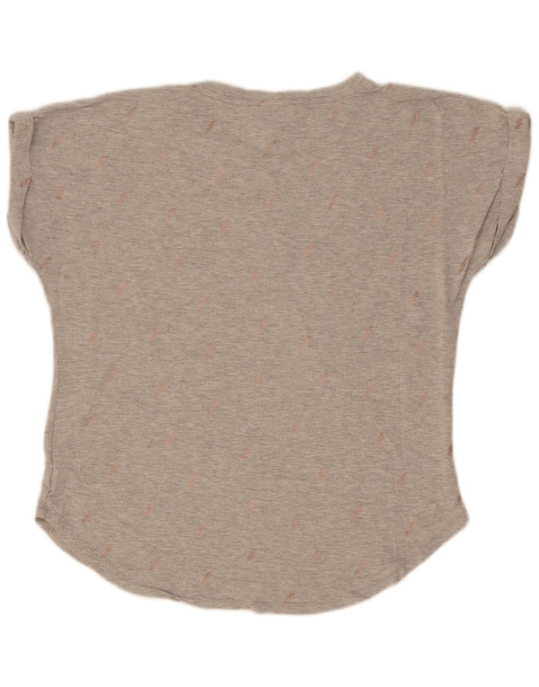 T-shirt da donna con motivo astratto Oasis Top UK 14 Viscosa screziata grigio medio