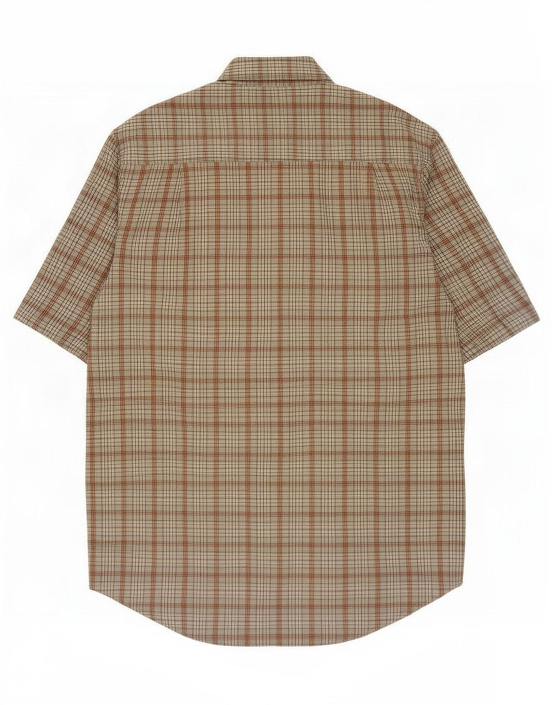 Camicia a maniche corte da uomo Timberland in cotone a quadri grigio medio
