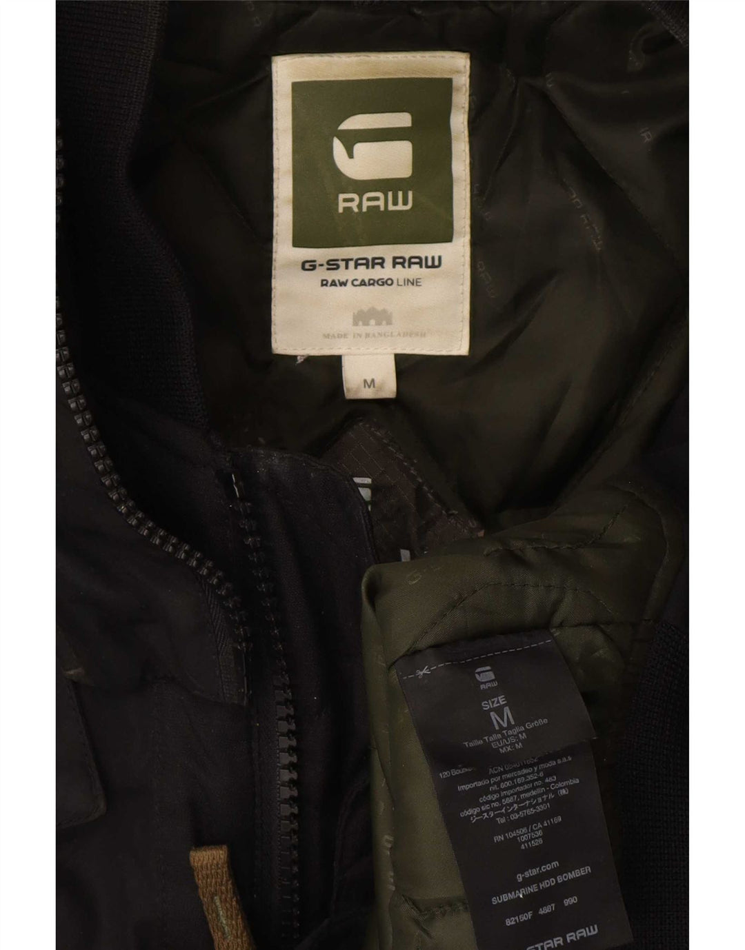 Giacca a vento con cappuccio da uomo G-Star UK 38 poliestere nero medio