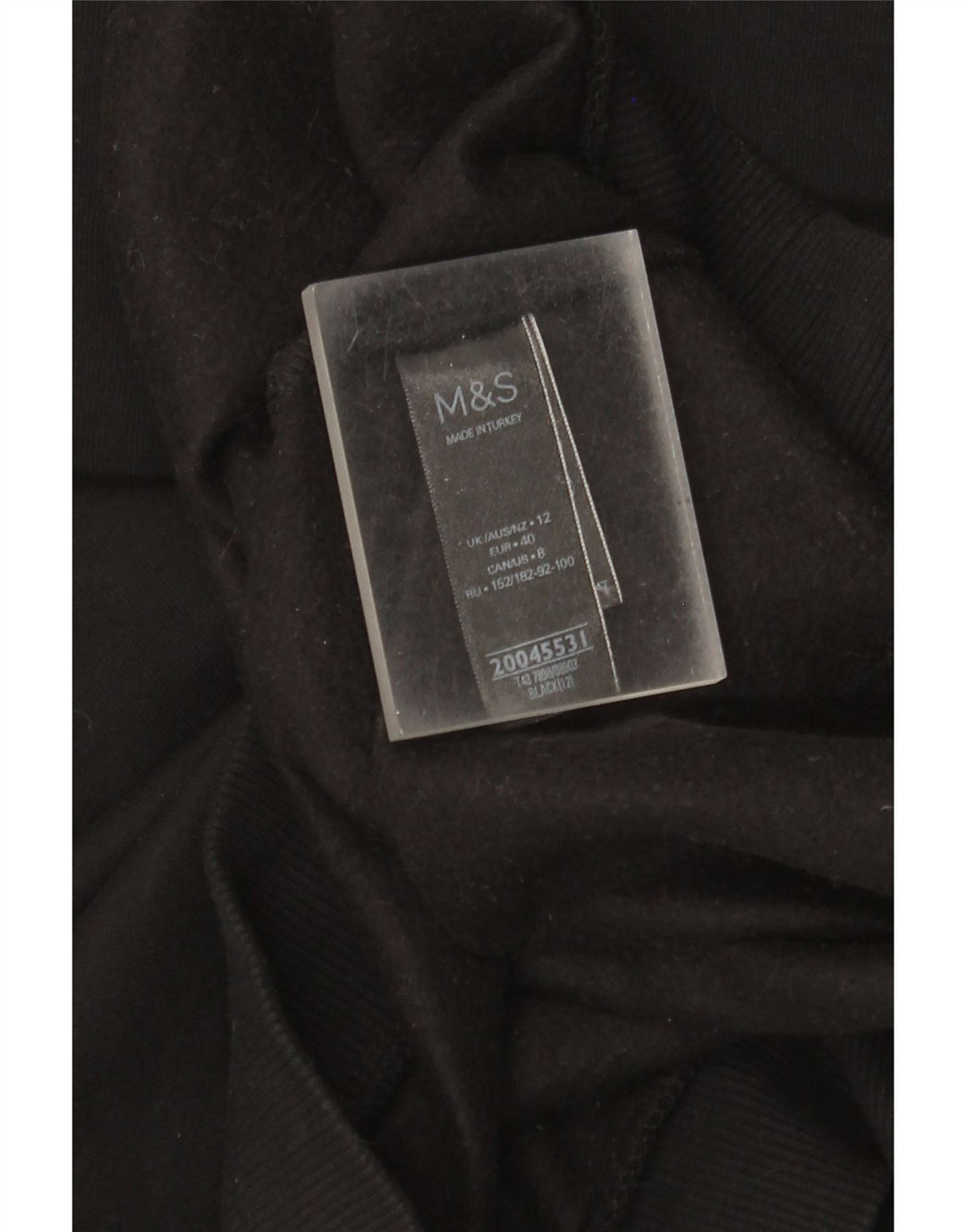 Felpa da donna Marks & Spencer UK 12 cotone medio nero