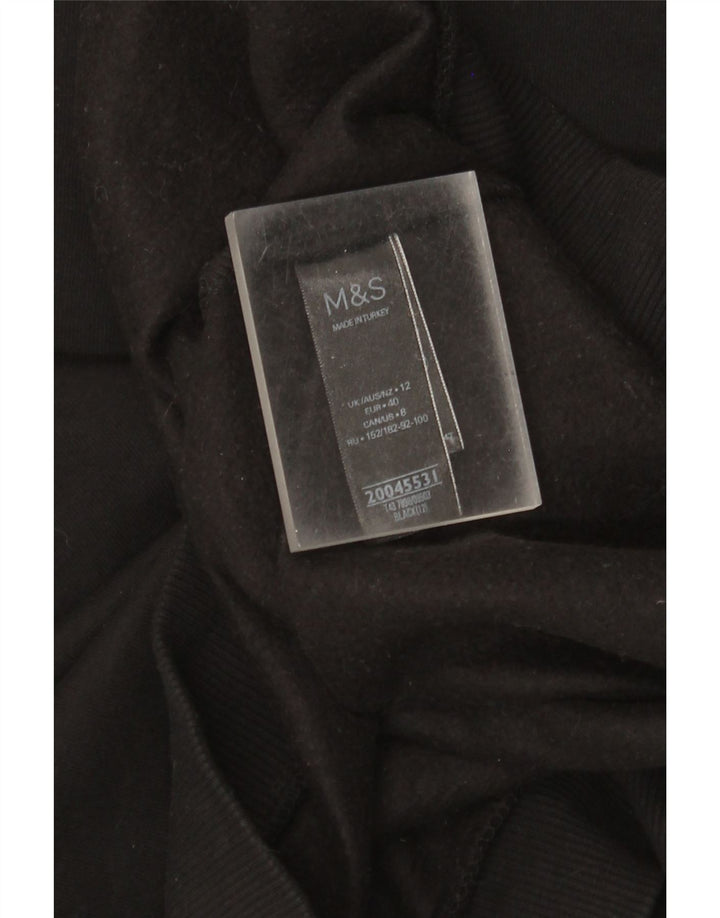 Felpa da donna Marks & Spencer UK 12 cotone medio nero