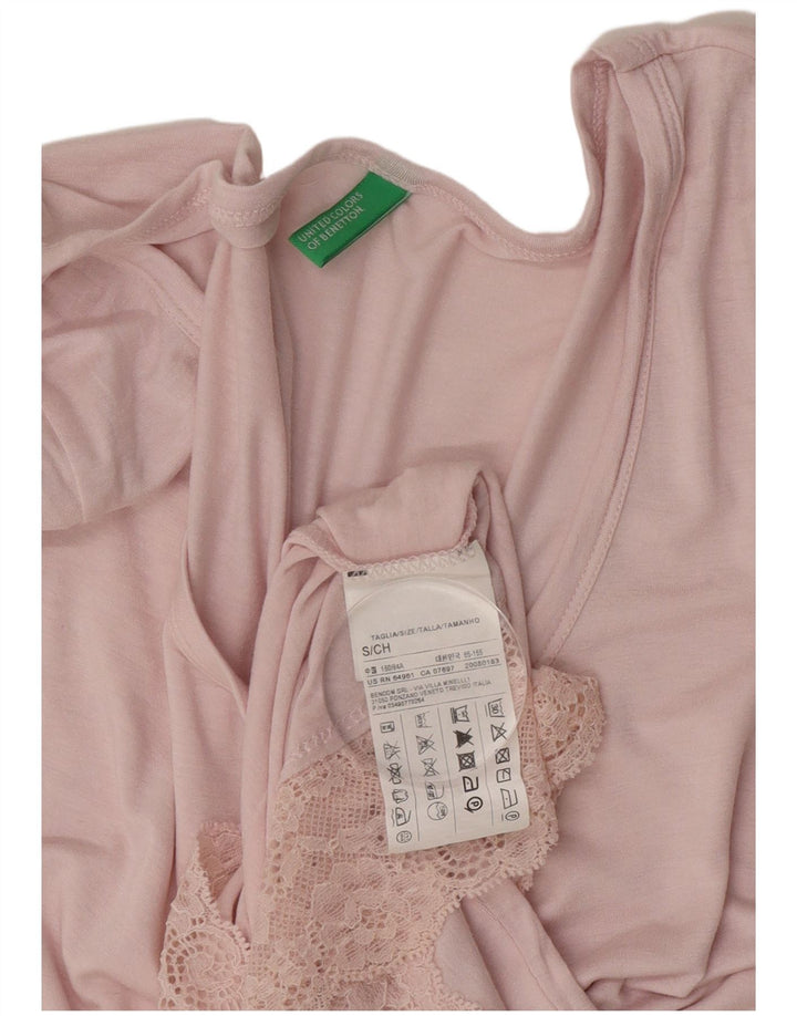 Abito a trapezio da donna Benetton UK 8 Small in viscosa rosa