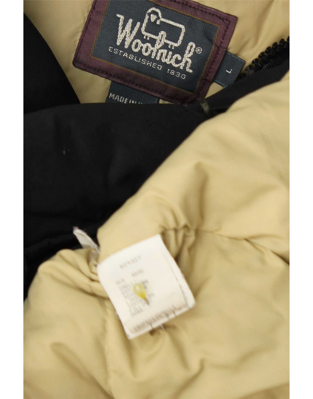 Giacca Parka con cappuccio da uomo Woolrich UK 40 grande cotone nero