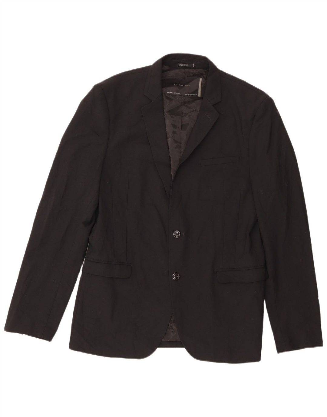 Giacca blazer a 2 bottoni da uomo Zara EU 52 3XL poliestere nero