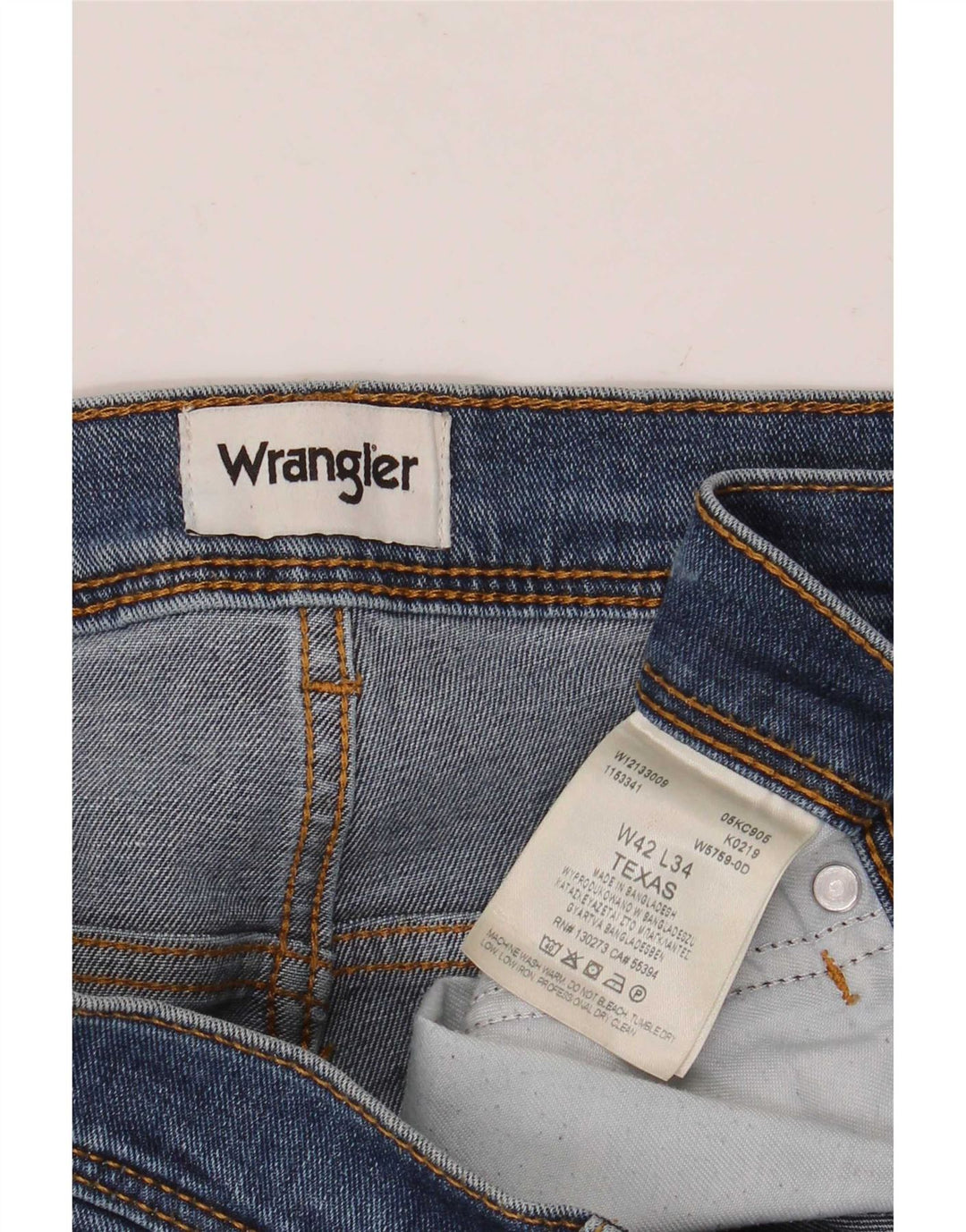 Jeans dritti elasticizzati Texas Wrangler da uomo W42 L28 cotone blu