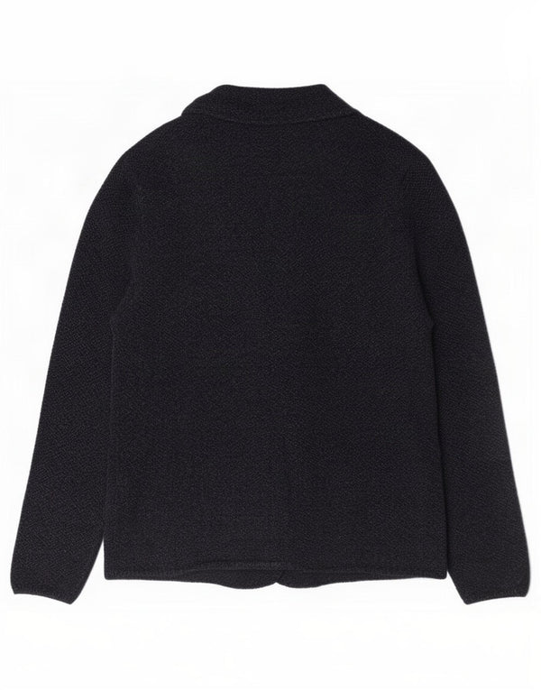 Zara Boys Knit 3 Button Blazer Jacket 13-14 Years Navy Blue Flecked Cotton