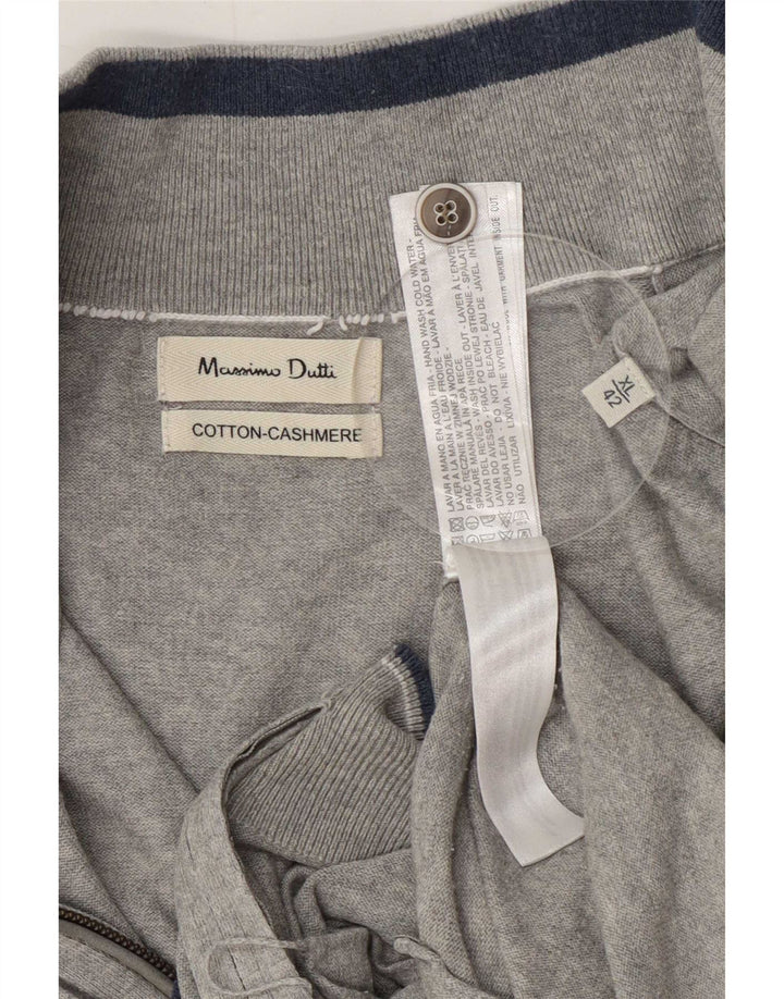 Maglione cardigan da uomo Massimo Dutti XL in cotone grigio