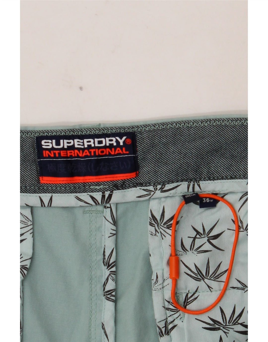 Pantaloncini chino da uomo SUPERDRY W36 grande cotone blu