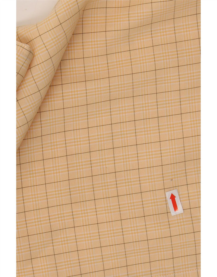 PIERRE CARDIN Camicia a maniche corte da uomo in modal a quadri giallo medio