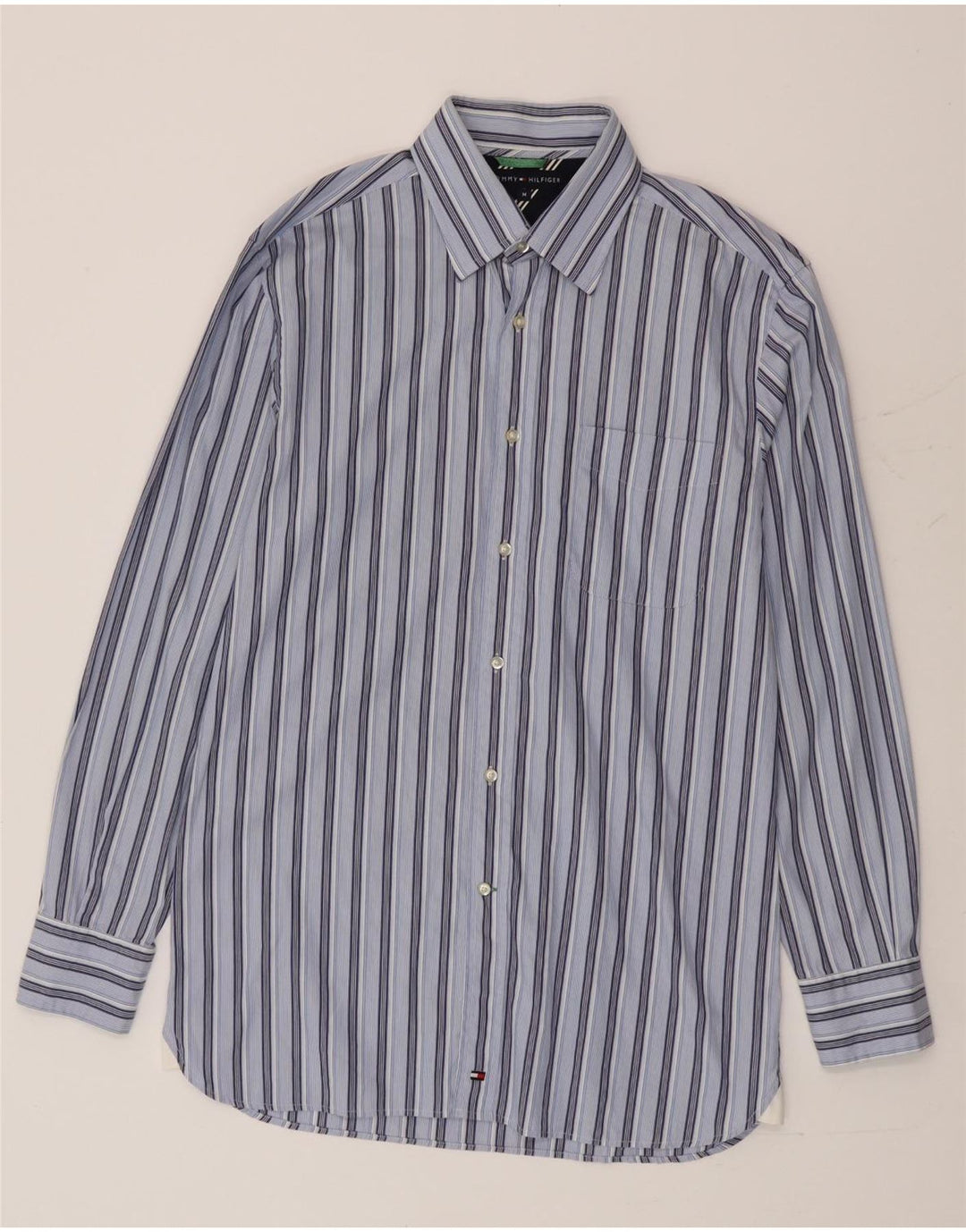 Camicia da uomo Tommy Hilfiger in cotone a righe blu medio