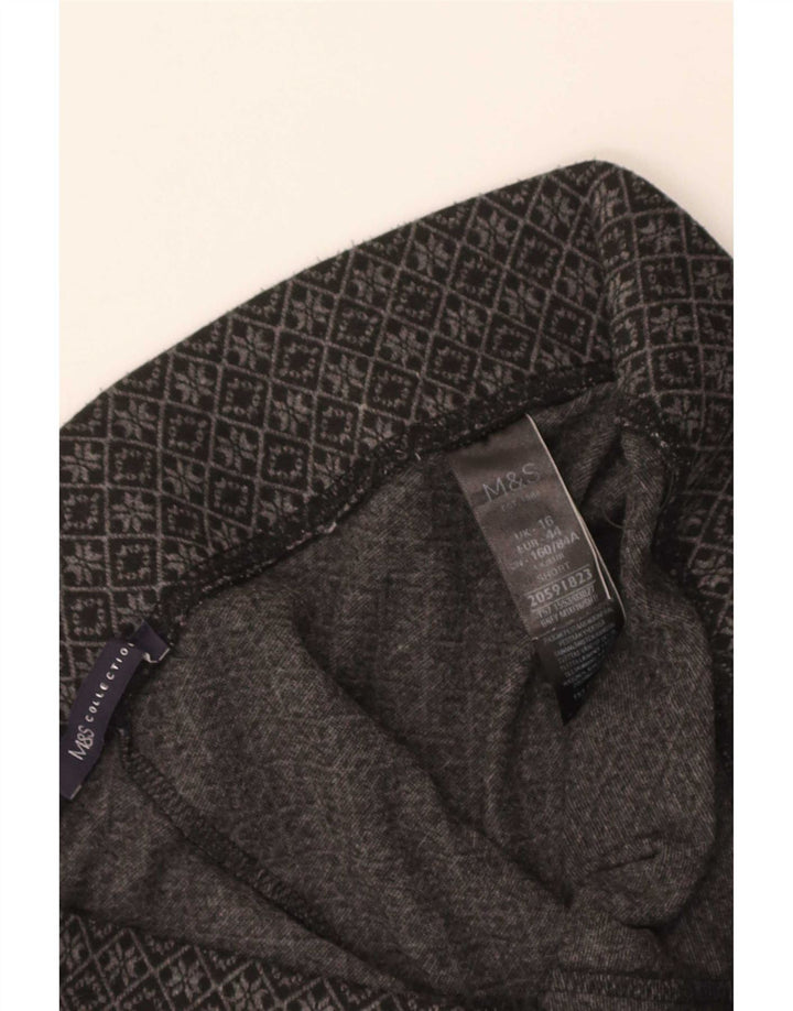Leggings Capri da donna Marks & Spencer UK 16 Grande poliestere geometrico grigio