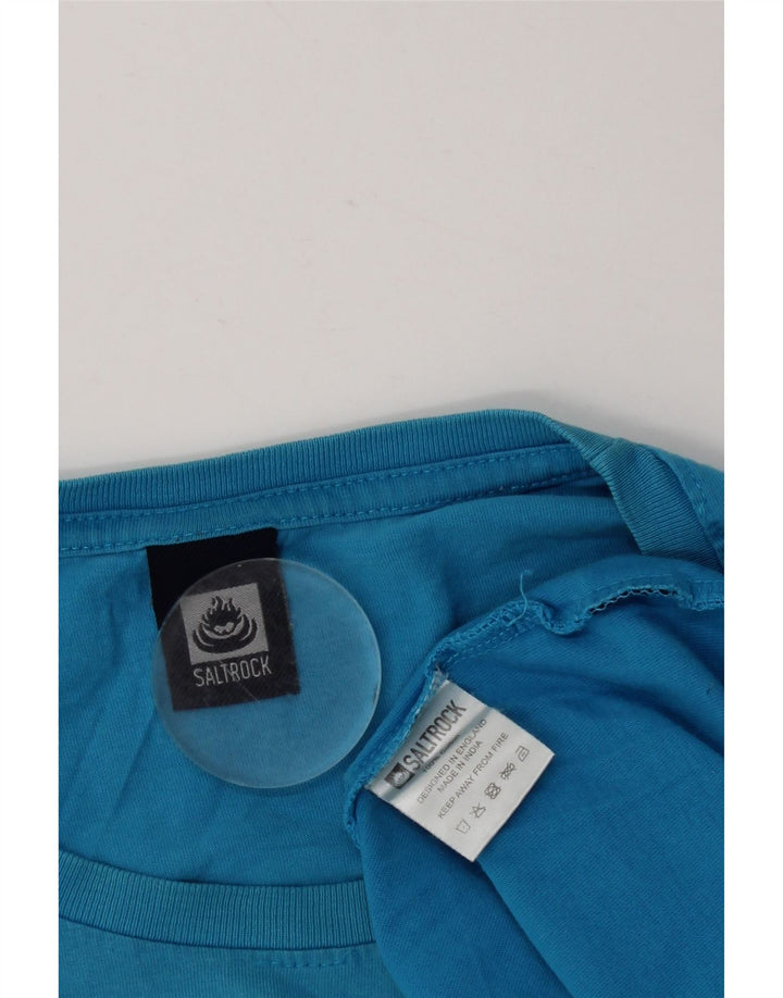 T-shirt grafica da uomo Saltrock Top grande in cotone blu