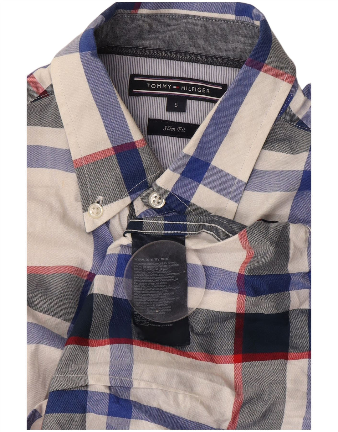 Camicia slim fit da uomo Tommy Hilfiger a quadri piccoli in cotone multicolore