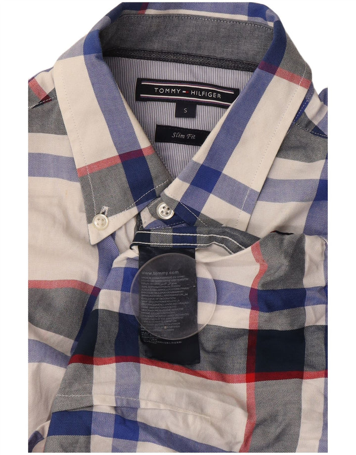 Camicia slim fit da uomo Tommy Hilfiger a quadri piccoli in cotone multicolore