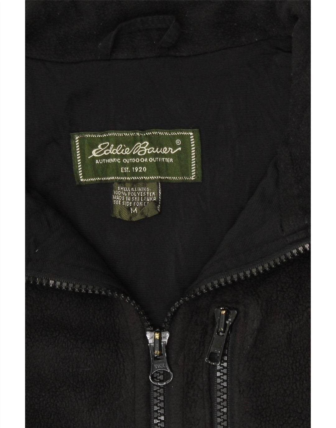 Giacca in pile da uomo Eddie Bauer UK 38 poliestere nero medio