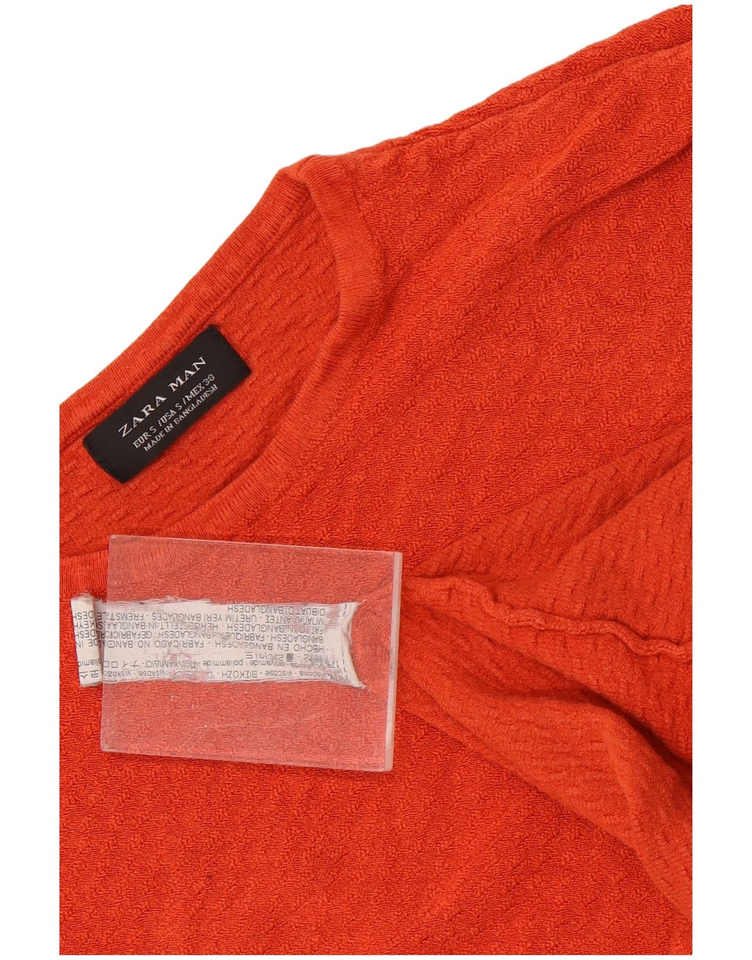 Maglione Zara da uomo girocollo piccolo in viscosa arancione