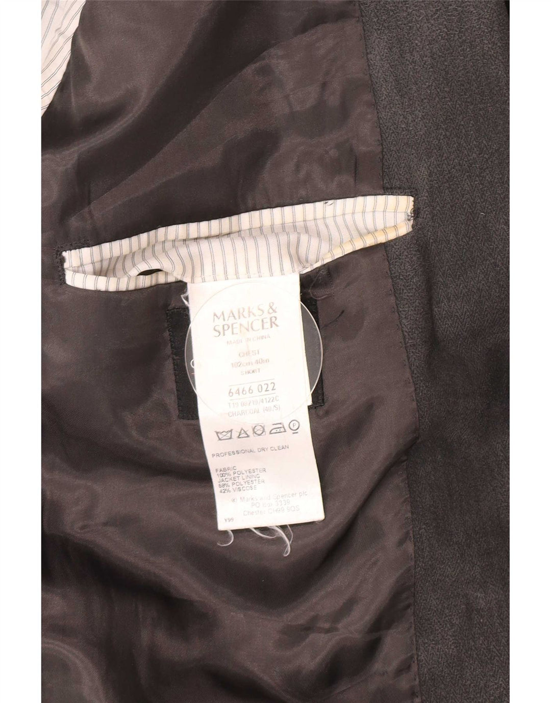 Giacca blazer a 2 bottoni da uomo Marks & Spencer UK 40 grigio medio a spina di pesce