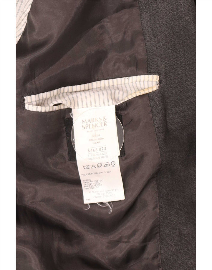 Giacca blazer a 2 bottoni da uomo Marks & Spencer UK 40 grigio medio a spina di pesce