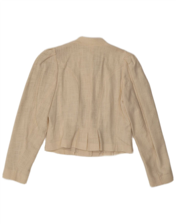 Giacca blazer a 9 bottoni corta da donna di Salisburgo EU 38 cotone bianco sporco medio