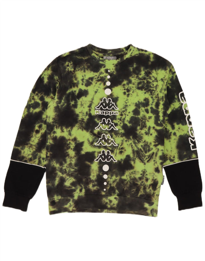 Felpa con grafica Kappa per ragazzi, 11-12 anni, verde tie dye