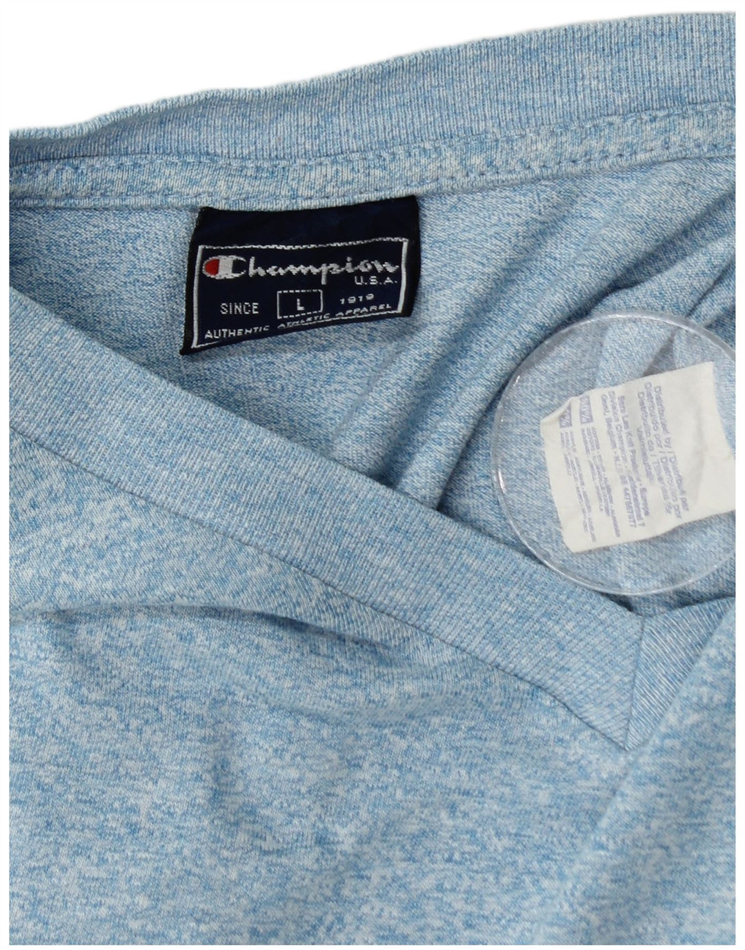 T-shirt da uomo CHAMPION Top grande in cotone chiazzato blu