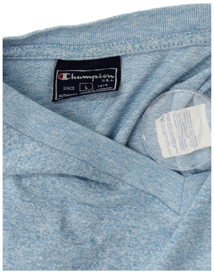 T-shirt da uomo CHAMPION Top grande in cotone chiazzato blu