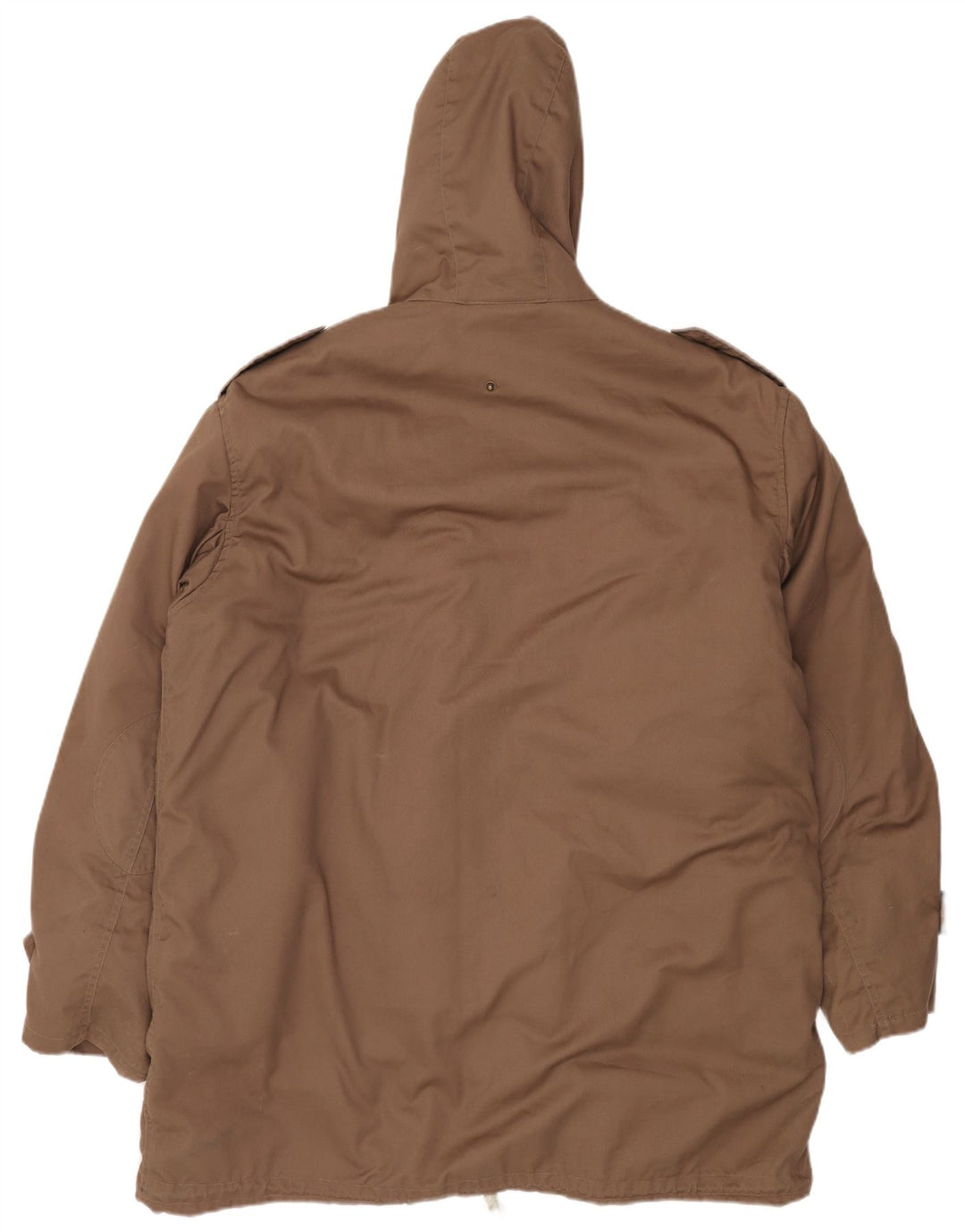 Giacca parka con cappuccio da uomo VINTAGE UK 42 XL poliestere marrone